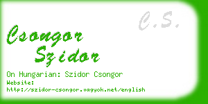 csongor szidor business card